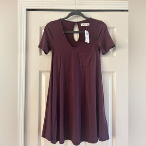 Hollister Dress Womens Size XS Red Blue Striped Short Sleeve Knit Stretch NWT